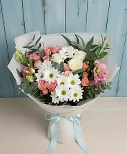 Букет цветов из:  Розы, Лизиантусы и Хризантемы в Покровское