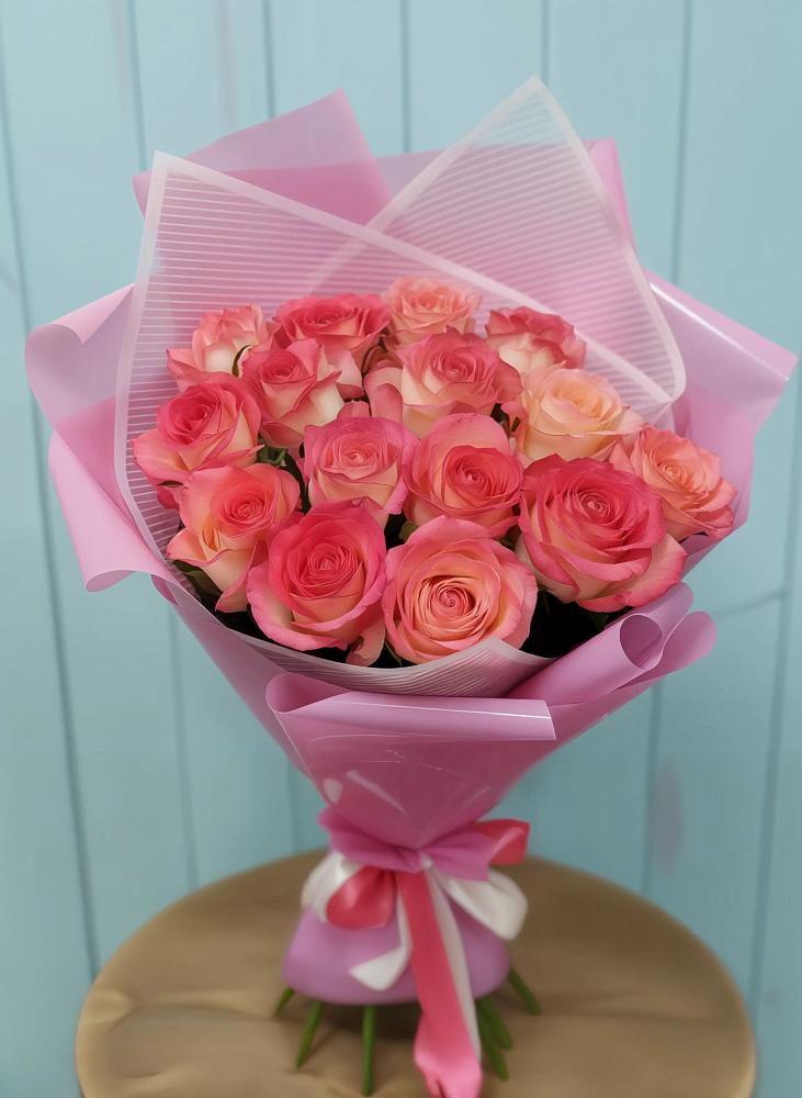 Букет 15 Розовых роз Равель в Покровское