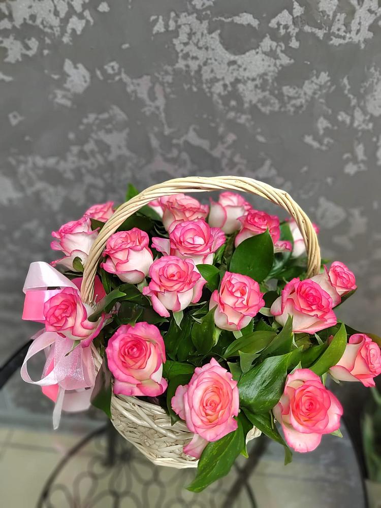 Цветочная композиция из Розы в корзине в Покровское