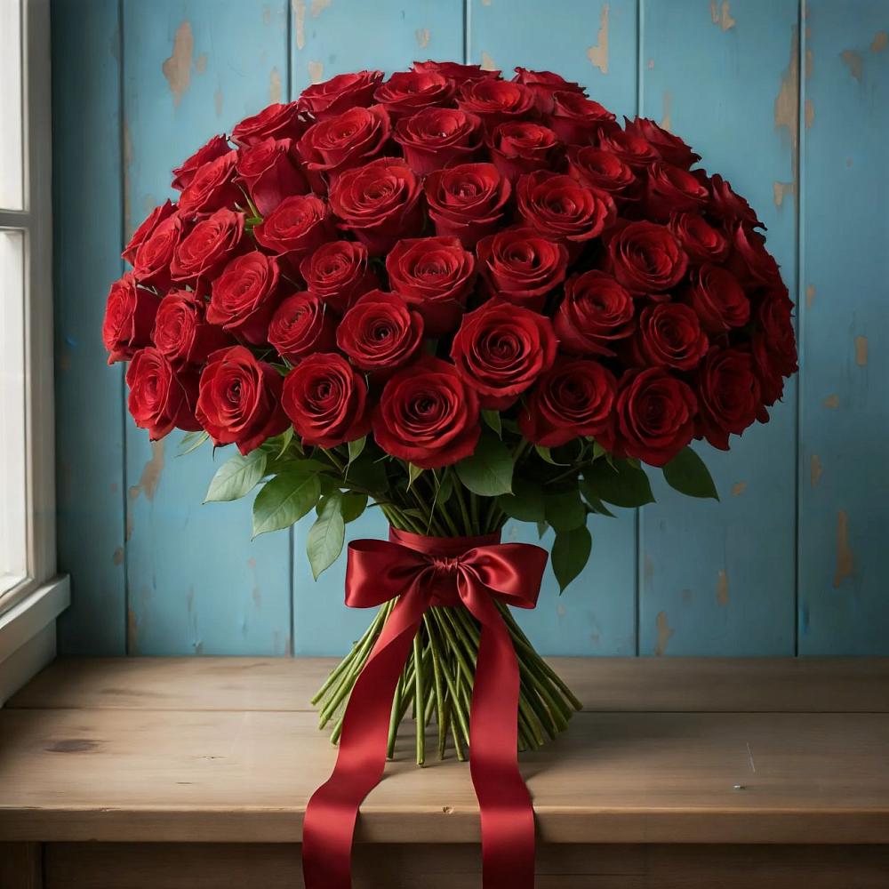 Букет Красные розы Блэк Меджик в Покровское