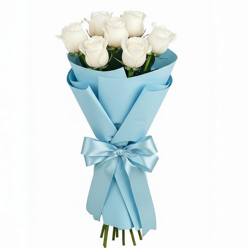 Букет 7 белых роз Проуд в Покровское