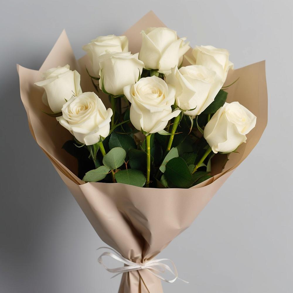 Букет 9 Белых роз Эдлесс Лав в Покровское