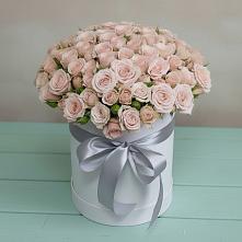 Цветочная композиция из Розы в шляпной коробке в Покровское