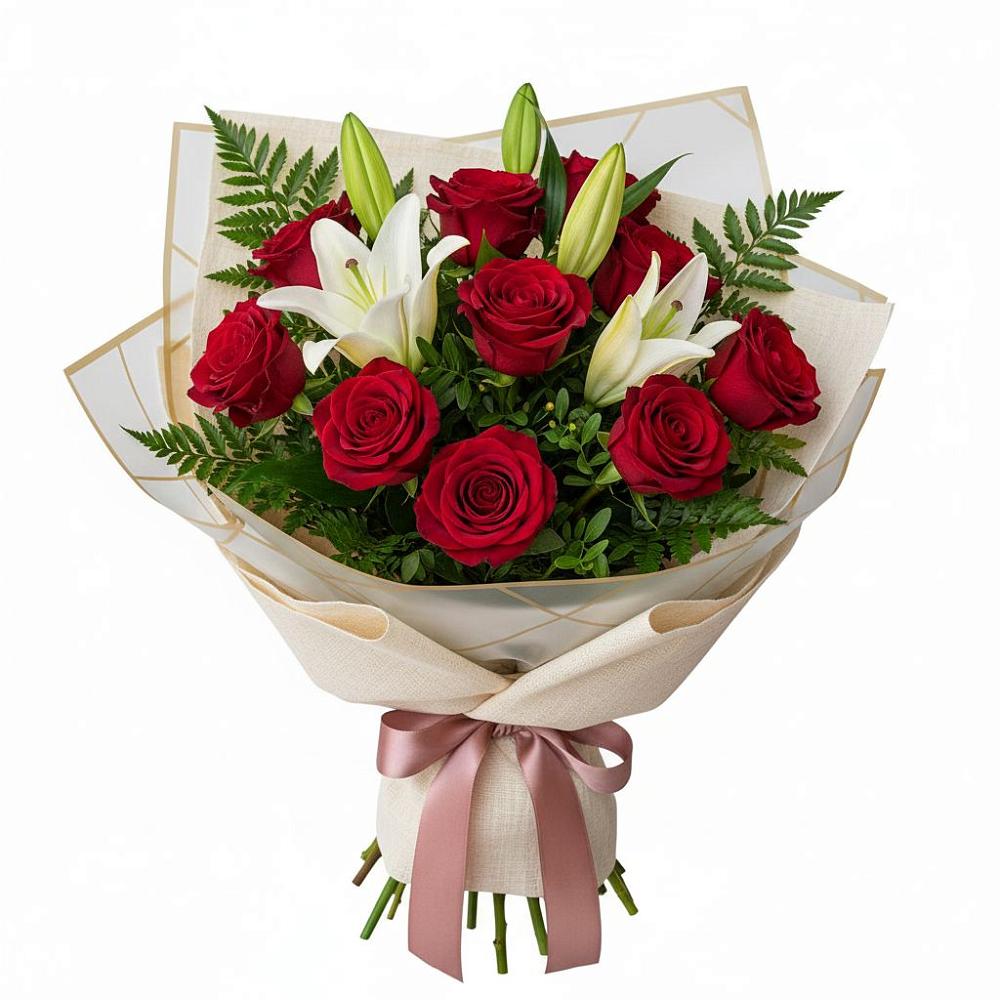 Букет цветов из: Лилии и Розы в Покровское