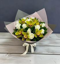 Букет цветов из:  Орхидеи и Розы в Покровское