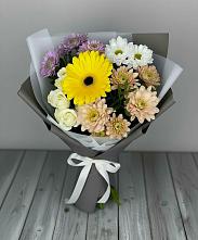 Букет цветов из:  Розы, Герберы и Хризантемы в Покровское