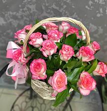 Цветочная композиция из Розы в корзине #REPLACE_PRED# Покровское