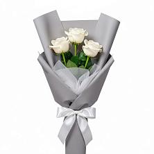 Букет 3 белые розы в Покровское