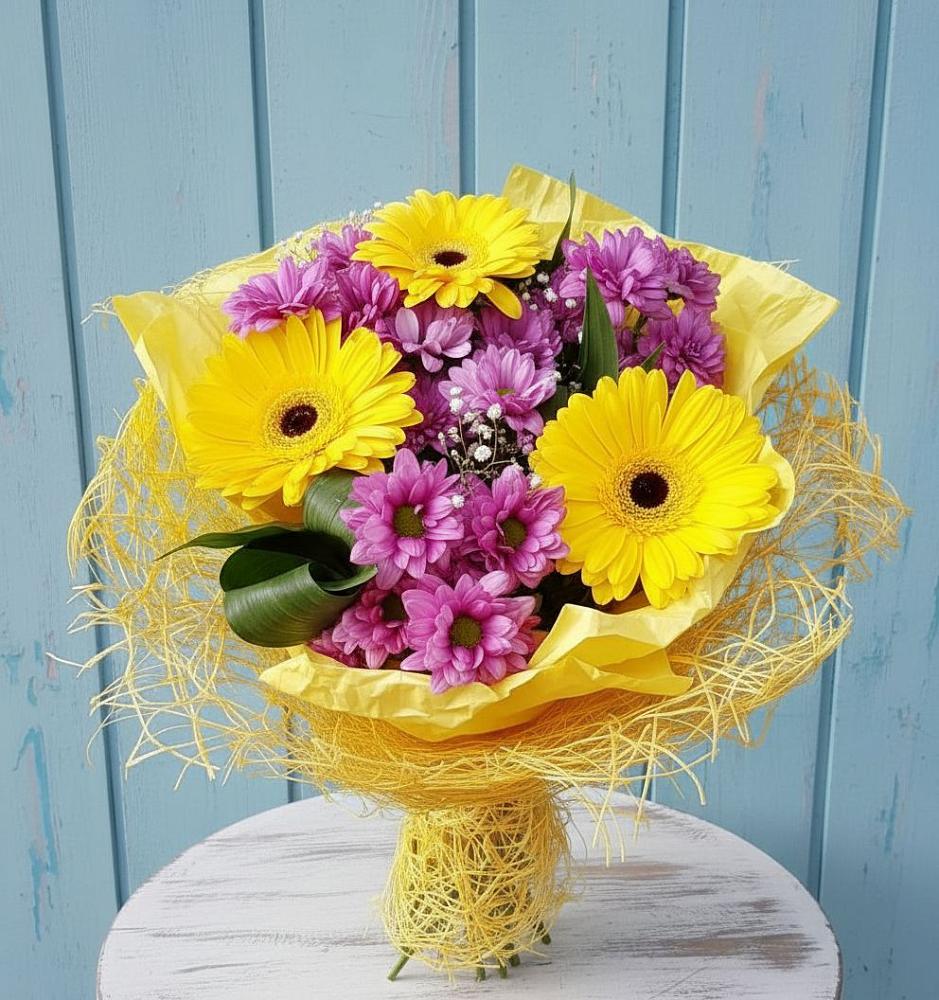 Букет цветов из: Хризантемы и Герберы в Покровское