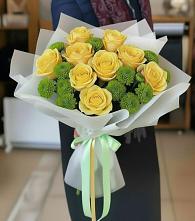 Букет цветов из:  Хризантемы и Розы в Покровское