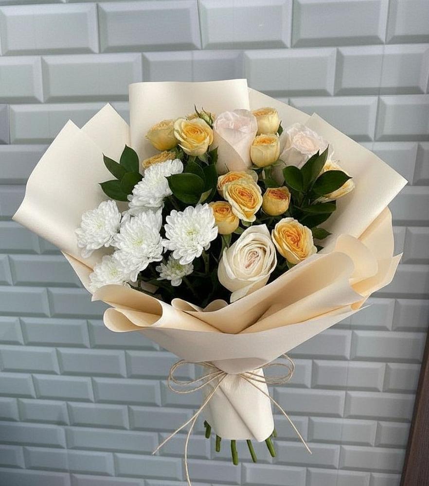 Букет цветов из: Розы и Хризантемы в Покровское