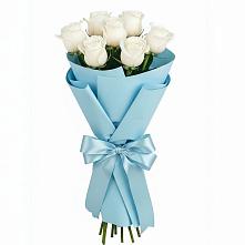 Букет 7 белых роз Проуд в Покровское