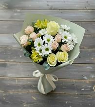 Букет цветов из:  Альстромерии, Розы и Хризантемы в Покровское