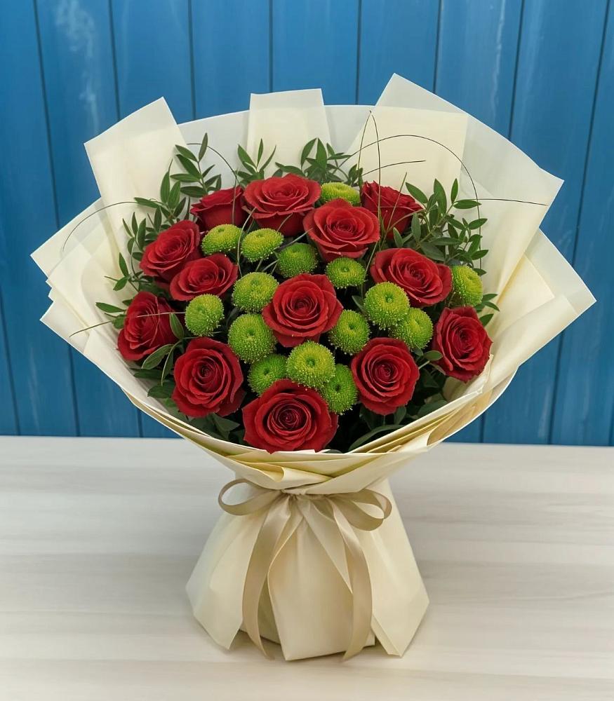 Букет цветов из: Розы и Хризантемы в Покровское