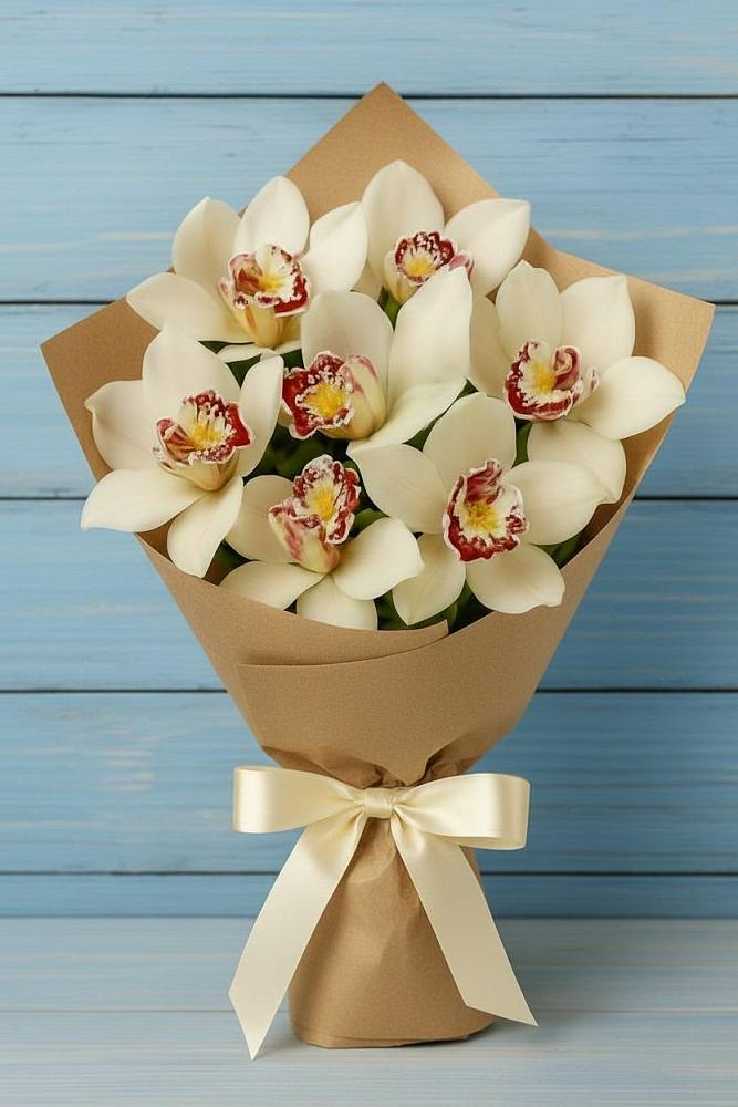 Букет цветов из: Орхидеи и Розы в Покровское